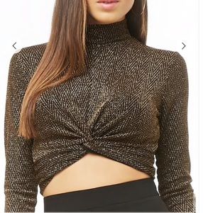 Metallic Crop Sweater